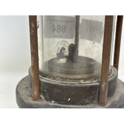 984 - A coal miner's lamp, 40 cm high