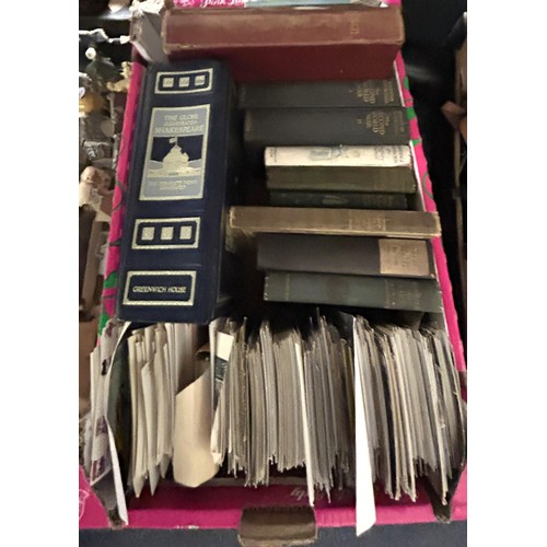 1002 - A Nokia mobile phone, another, assorted cameras, postcards and books (2 boxes) Provenance: Sold on b... 