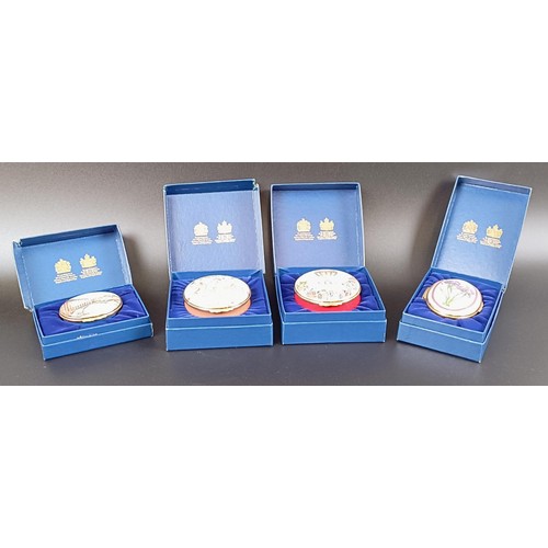 1109 - Four Halcyon Days enamel boxes and two Spode limited edition plates (6)