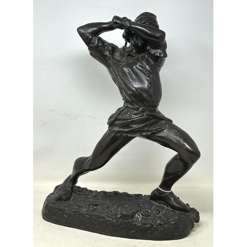987 - After Julien Dillens, a bronze figure Goedendag, 44 cm high