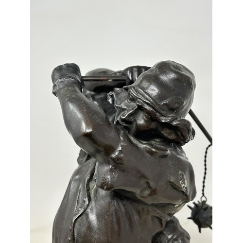 987 - After Julien Dillens, a bronze figure Goedendag, 44 cm high