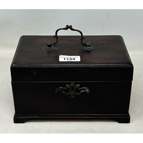 1154 - A 19th century mahogany tea caddy, 23 cm wide