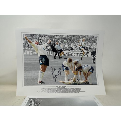 1004 - Paul Gascoigne autograph on a photograph from Euro '96, England 2 Scotland 0 game, and a Ron Chopper... 