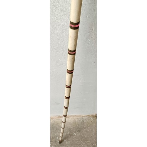 1114 - An Anglo Indian ebony, bone and ruby glass walking stick, 93 cm Provenance: Part of a single owner c... 