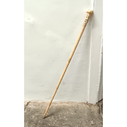 1115 - A 19th century whale bone walking stick, 85 cm Provenance: Part of a single owner collection of walk... 