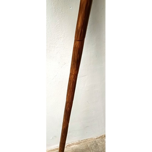 1119 - A late 19th/early 20th century walking stick, with a carved handle, in the form of a monkey, with si... 