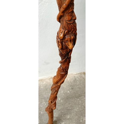 1120 - A folk art walking stick, decorated figures, 90 cm Provenance: Part of a single owner collection of ... 