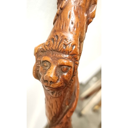 1120 - A folk art walking stick, decorated figures, 90 cm Provenance: Part of a single owner collection of ... 