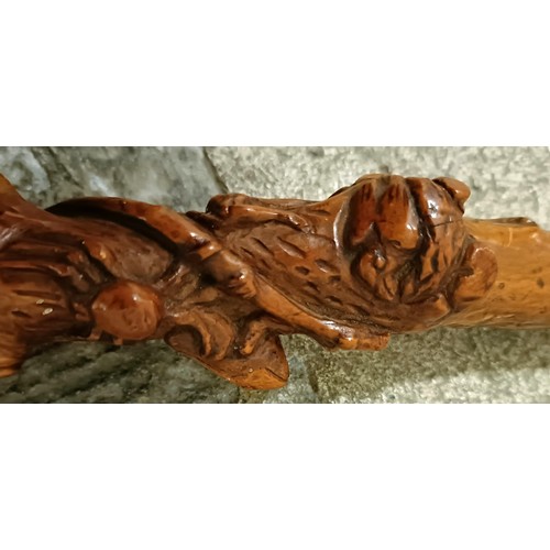 1120 - A folk art walking stick, decorated figures, 90 cm Provenance: Part of a single owner collection of ... 