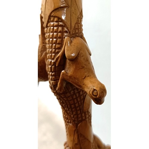 1131 - A good folk art walking stick, carved figures and animals, 97 cm Provenance: Part of a single owner ... 