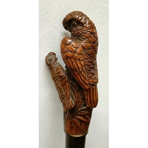 1135 - A walking stick, with a carved handle, in the form of a bird, 96 cm Provenance: Part of a single own... 