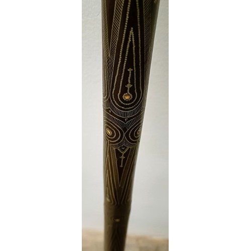 1140 - A good silver inlaid walking stick, 90 cm