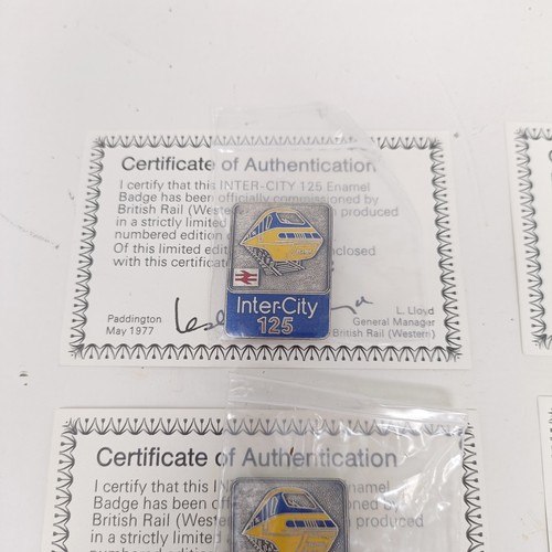 1108 - Six scarce Intercity 125 enamel badges, with certificates, limited to an edition of 1,000 issued