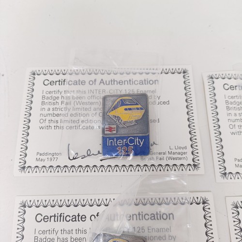 1108 - Six scarce Intercity 125 enamel badges, with certificates, limited to an edition of 1,000 issued