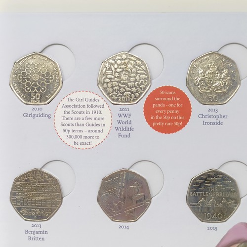 277 - A Kew Gardens 50p coin, 2009, and other 50p coins, in a Royal Mint collector album