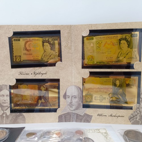 281 - Assorted coins and gold banknotes