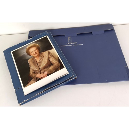 993 - Assorted GPO sacks, two folios of photographs of Margaret Thatcher by Lichfield, three portrait mini... 