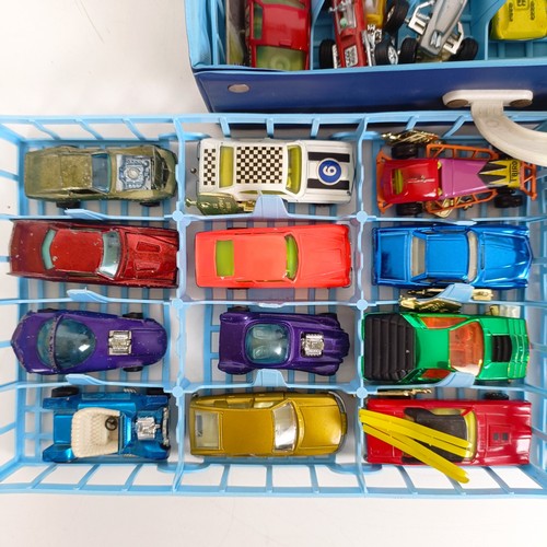 248 - Assorted play worn toy cars, to include Matchbox, Corgi and a Corgi Rocket racetrack