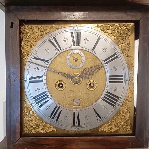 864 - A longcase clock, the brass dial signed F Van Spicht, Amsterdam with a silvered chapter ring, a subs... 