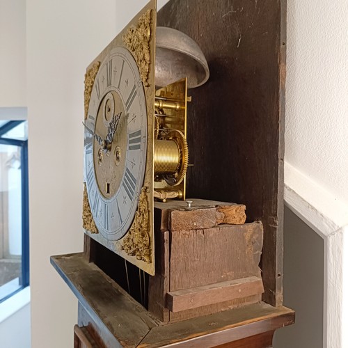 864 - A longcase clock, the brass dial signed F Van Spicht, Amsterdam with a silvered chapter ring, a subs... 