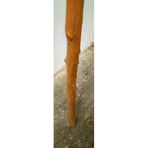 765 - A folk art walking stick, handle carved in the form of a man wearing a hat, 90 cm Provenance: Part o... 