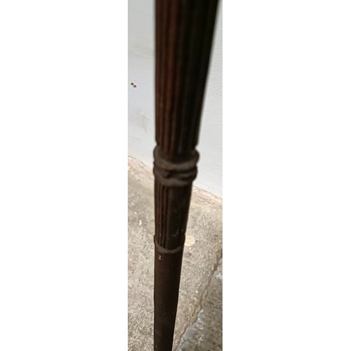 770 - A good folk art walking stick, handle carved in the form of two bearded men, 84 cm Provenance: Part ... 