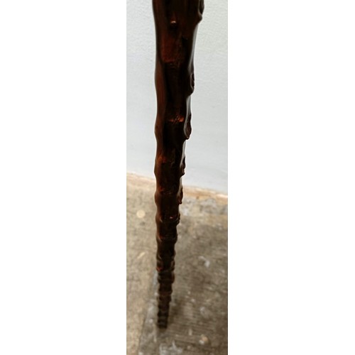 772 - A novelty walking stick, with a carved antler handle, in the form of a bulldog, with a sterling silv... 