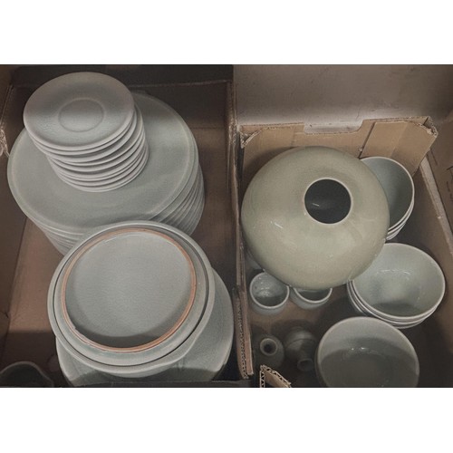 800 - A modern Celadon ground dinner service (2 boxes)