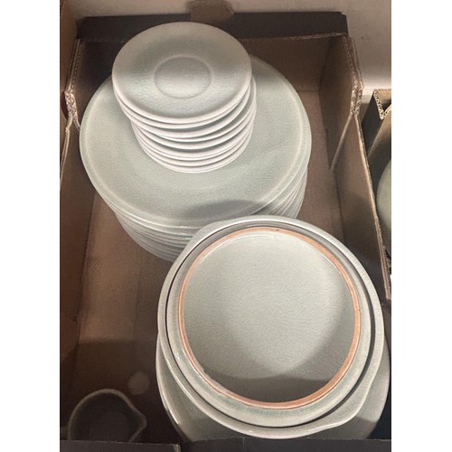 800 - A modern Celadon ground dinner service (2 boxes)