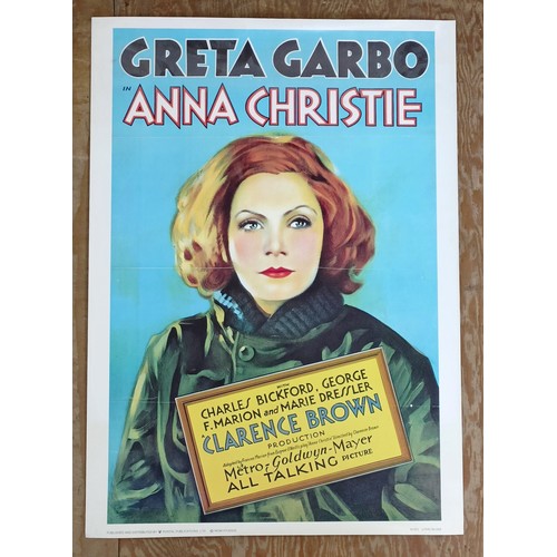801 - A Greta Garbo Observer newspaper advertising poster, 75 x 51 cm, and assorted vintage and modern Gre... 