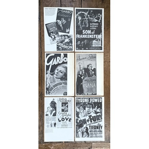 801 - A Greta Garbo Observer newspaper advertising poster, 75 x 51 cm, and assorted vintage and modern Gre... 
