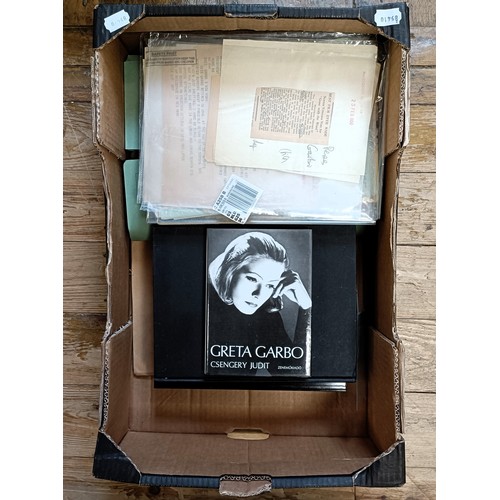 801 - A Greta Garbo Observer newspaper advertising poster, 75 x 51 cm, and assorted vintage and modern Gre... 