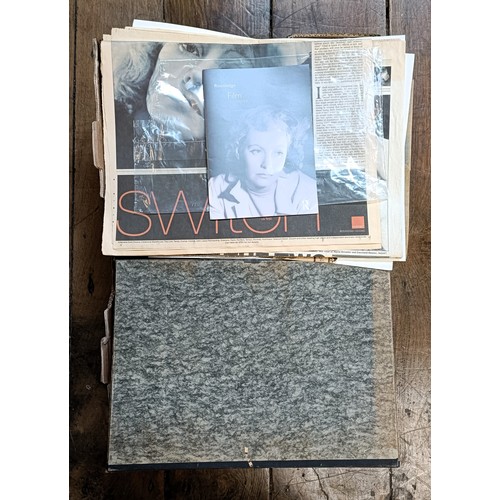 801 - A Greta Garbo Observer newspaper advertising poster, 75 x 51 cm, and assorted vintage and modern Gre... 