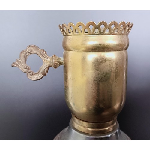 820 - A pair of bronze silver plated lamp bases, 57 cm high (2)