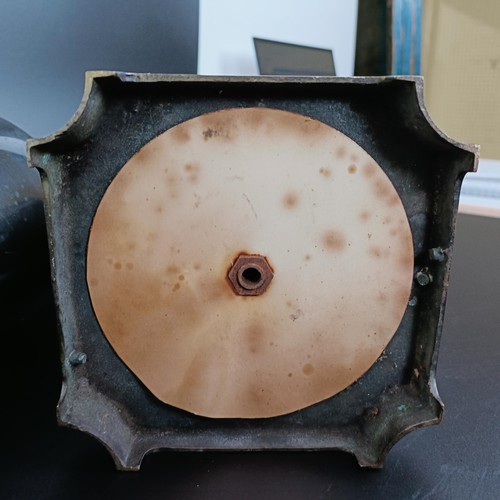 820 - A pair of bronze silver plated lamp bases, 57 cm high (2)