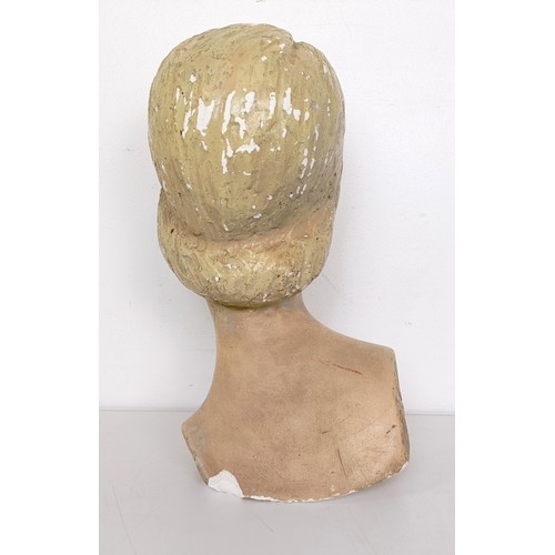 3 - A shop plaster bust of a lady, 38 cm