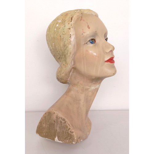 3 - A shop plaster bust of a lady, 38 cm