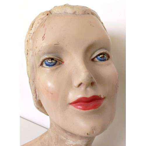 3 - A shop plaster bust of a lady, 38 cm