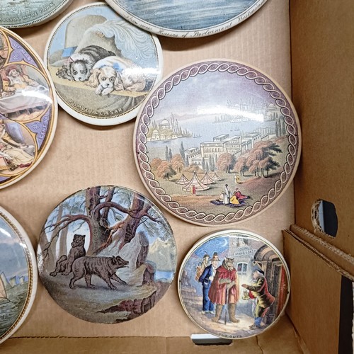 747 - Assorted Prattware pot lids (box)