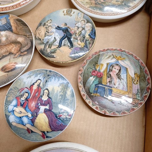 747 - Assorted Prattware pot lids (box)