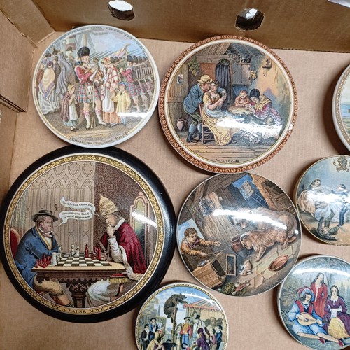 747 - Assorted Prattware pot lids (box)