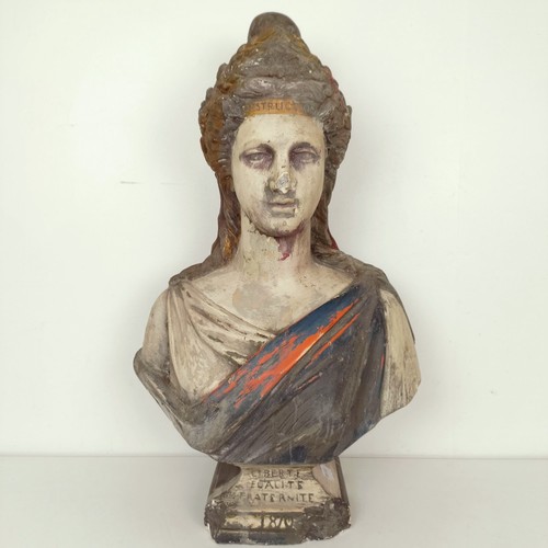 780 - A plaster bust, of classical form, 72 cm high