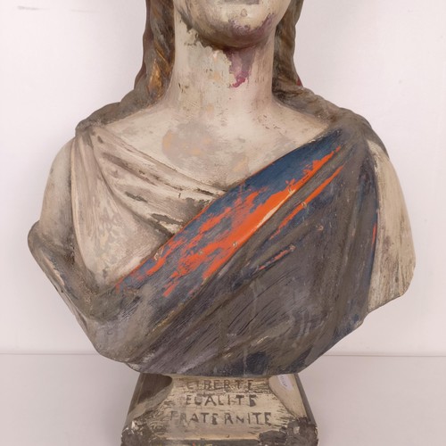 780 - A plaster bust, of classical form, 72 cm high