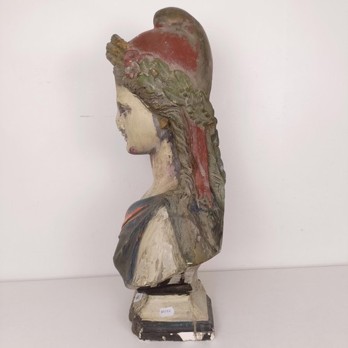 780 - A plaster bust, of classical form, 72 cm high