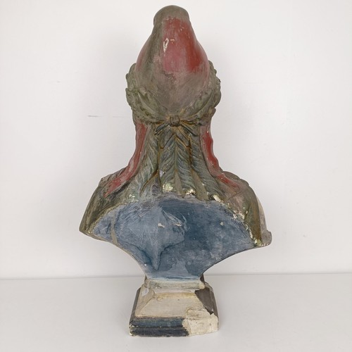 780 - A plaster bust, of classical form, 72 cm high