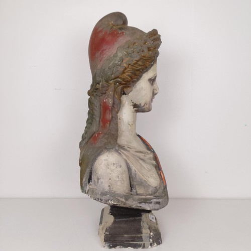 780 - A plaster bust, of classical form, 72 cm high
