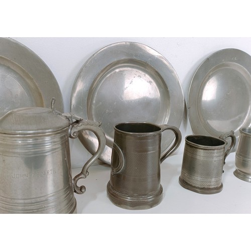 857 - Assorted pewter and silver plate (two boxes)