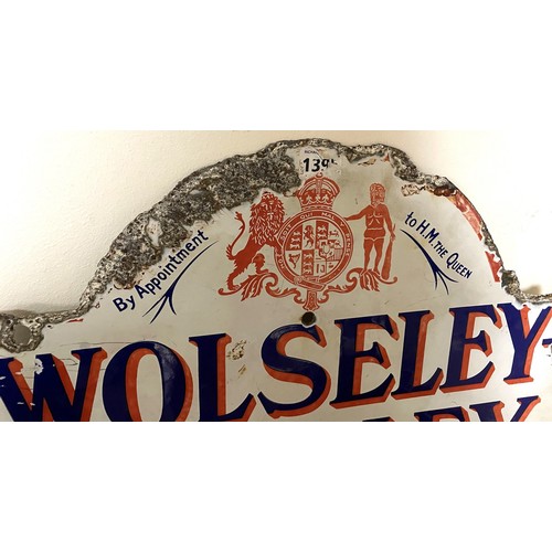 9 - A Wolseley Siddeley Autocars Famous For Reliability double sided enamel sign, 45 x 57 cmPlease see o... 
