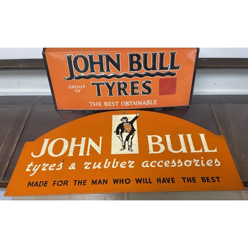 37 - A John Bull Tyres metal stand, 44 cm wide, and a John Bull plaque, 56 cm widePlease see our terms an... 