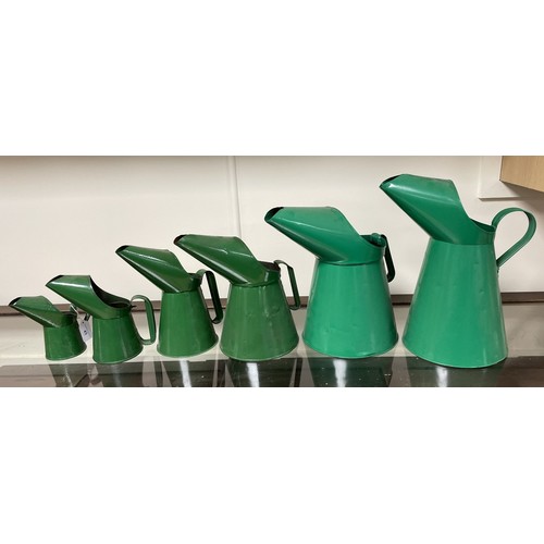 43 - A graduated set of six jugs, the largest 26 cm highPlease see our terms and conditions in relation t... 